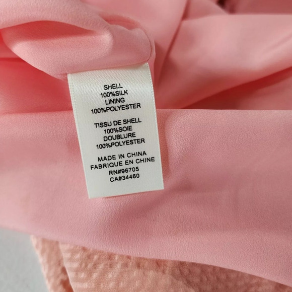 Rebecca Taylor Flutter Ruffle A-Line 100% Silk Dress Peach Pink  217032D357 sz4 - Picture 8 of 10